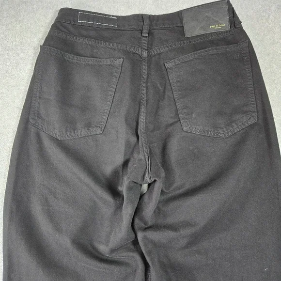 Rag & Bone Logan Mid-Rise Wide Leg Jeans Black Denim Womens 
30 - Picture 7 of 13